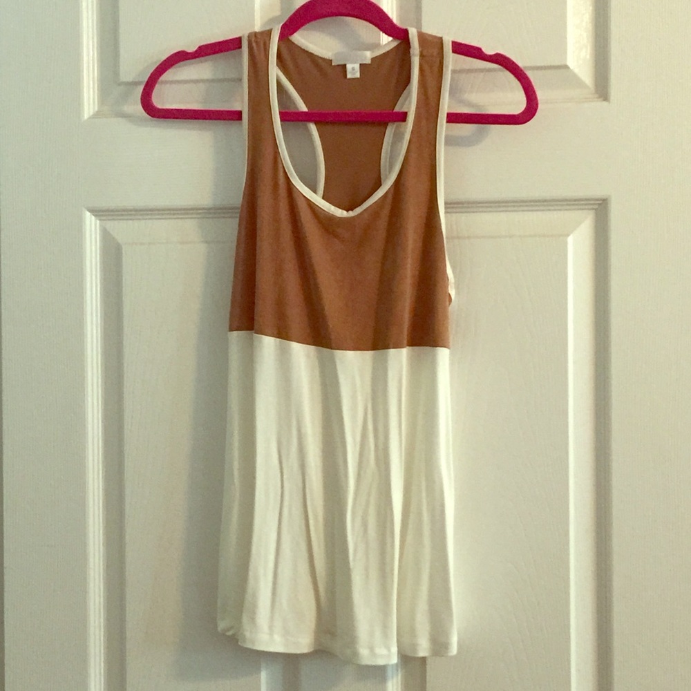 Suede and cream tank